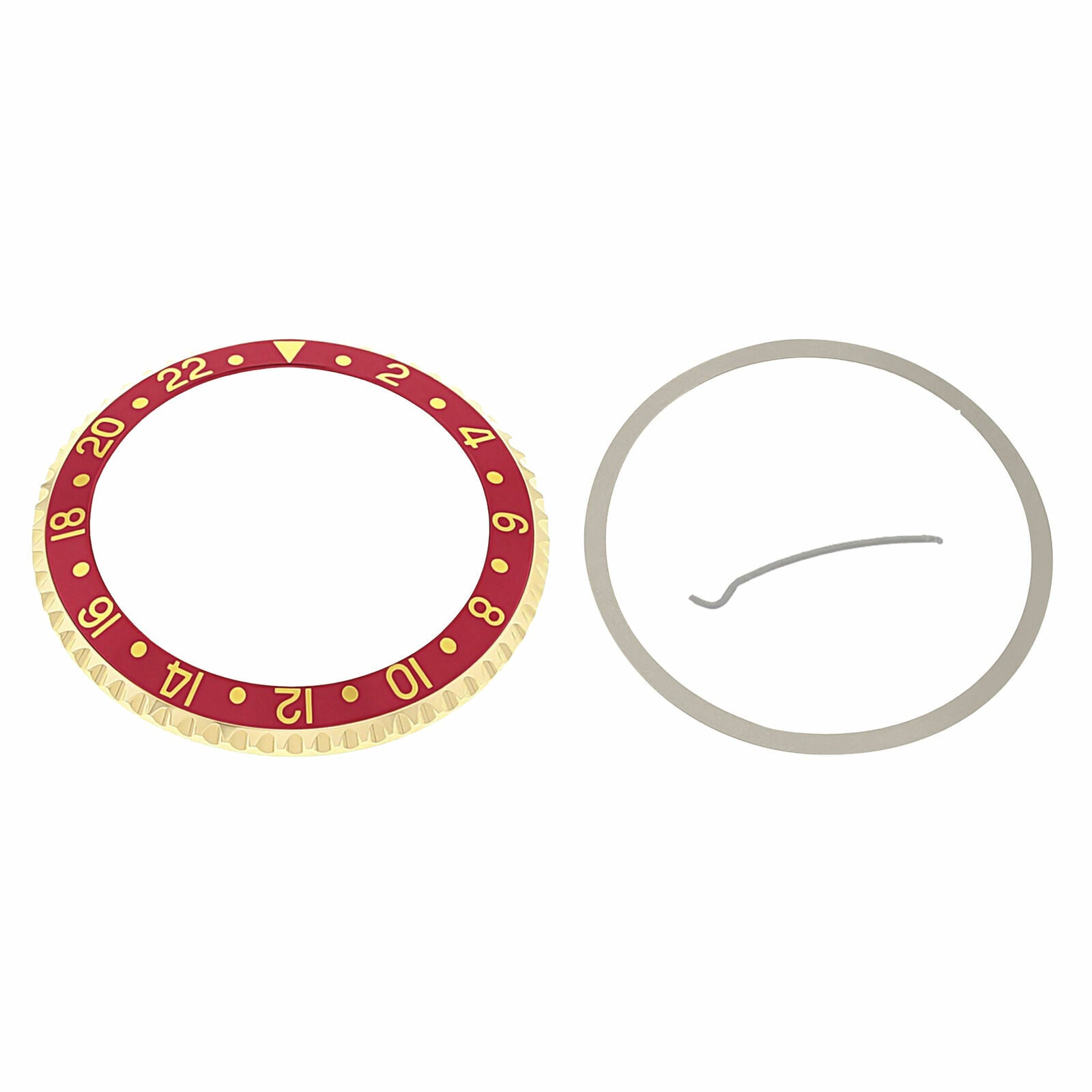 BEZEL & INSERT FOR ROLEX GMT 18KY REAL GOLD 16700 16710 16713  16718 16760  RED