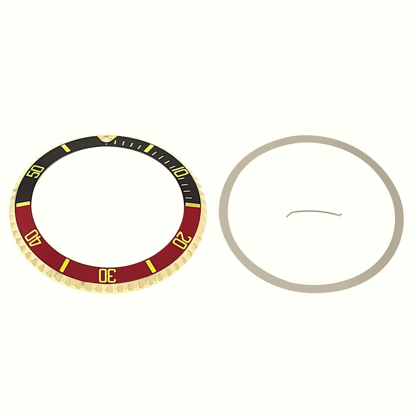 BEZEL+ INSERT FOR ROLEX SUBMARINER 18K REAL GOLD 16800 16613 16618 BLACK/RED GF