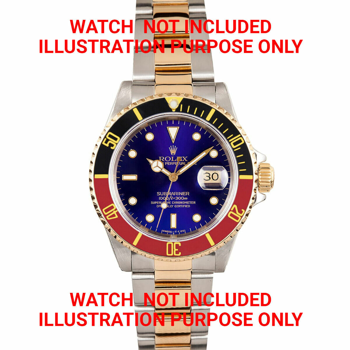 BEZEL+ INSERT FOR ROLEX SUBMARINER 18K REAL GOLD 16800 16613 16618 BLACK/RED GF