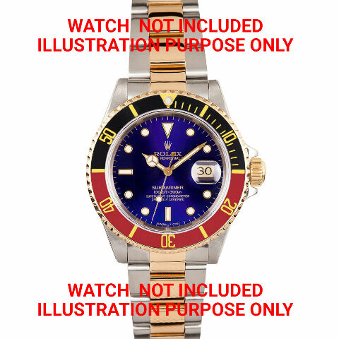 BEZEL+ INSERT FOR ROLEX SUBMARINER 18K REAL GOLD 16800 16613 16618 BLACK/RED GF