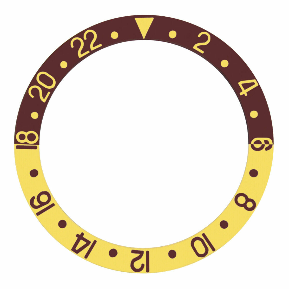 BEZEL INSERT ALUMINUM FOR ROLEX GMT16700 16713 16718 16760 ROOT BEER BROWN/GOLD