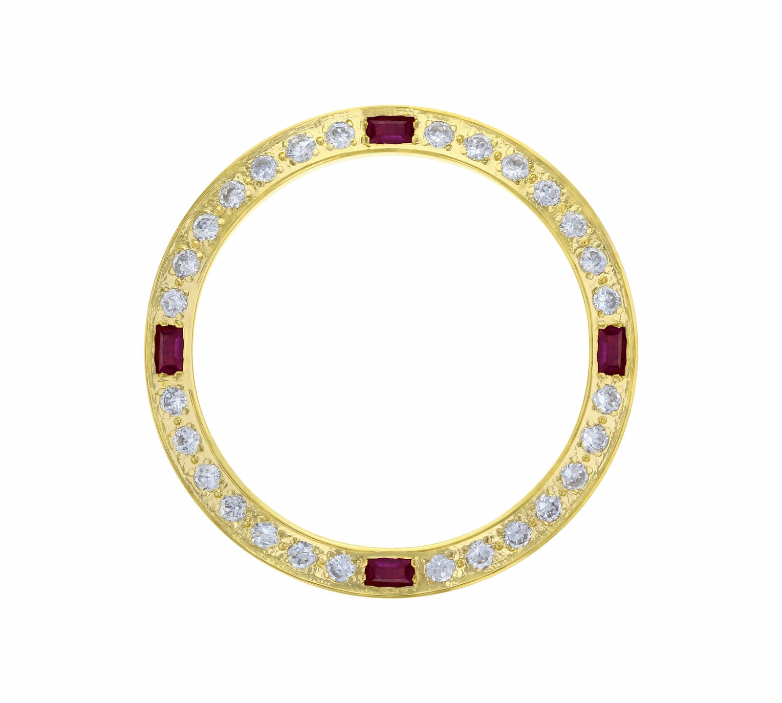 CREATED DIAMOND RUBY BEZEL FOR 26MM ROLEX DATE DATEJUST 6519 6917 69173 GOLD