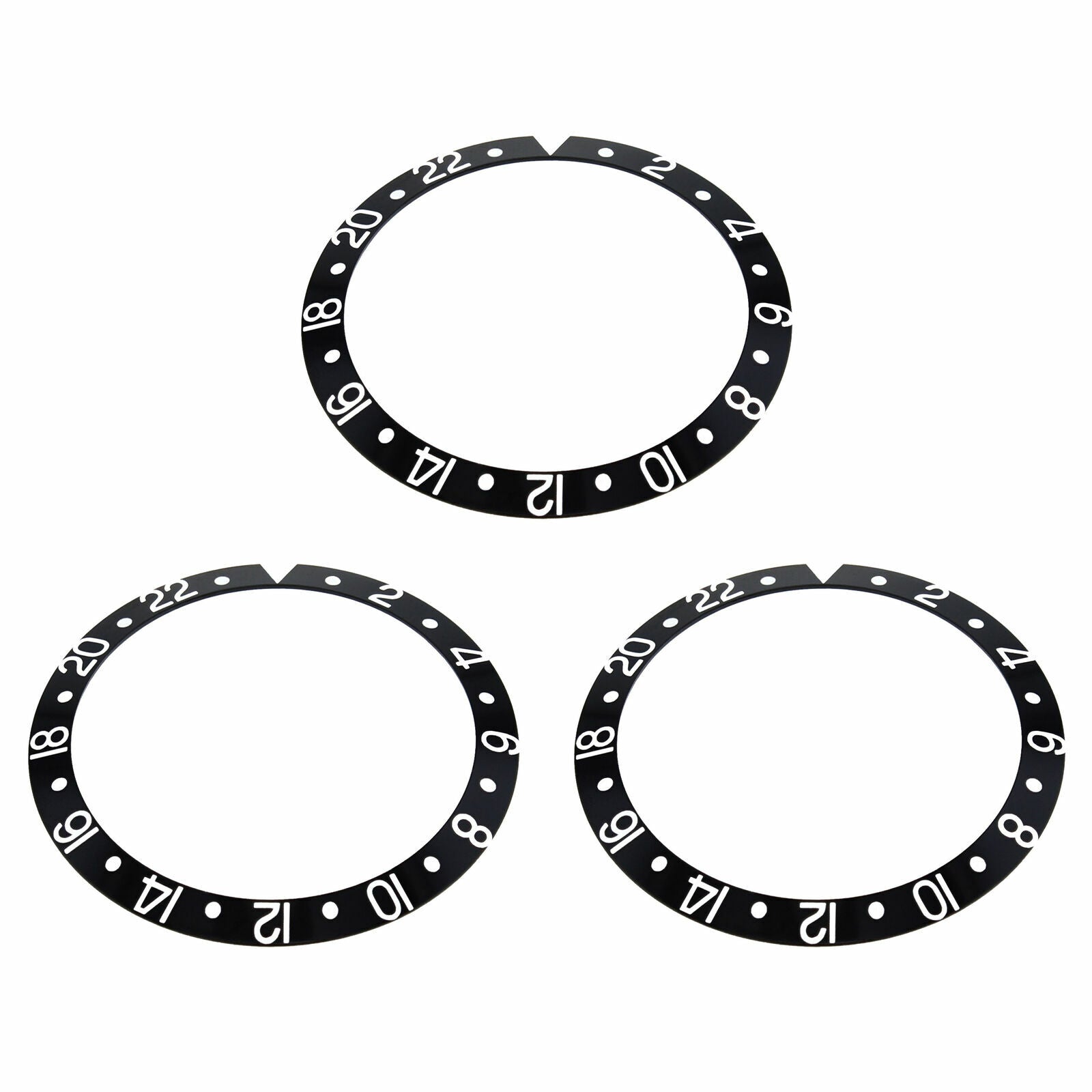 12 BEZEL INSERT ALUMINUM FOR ROLEX GMT 16700, 16710, 16713, 16718, 16760 BLACK