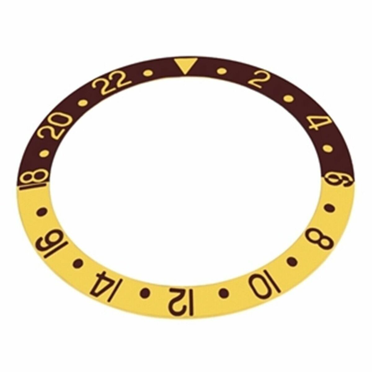 BEZEL INSERT ALUMINUM FOR ROLEX GMT 1675 16750 16753 16758 ROOT BEER BROWN/GOLD