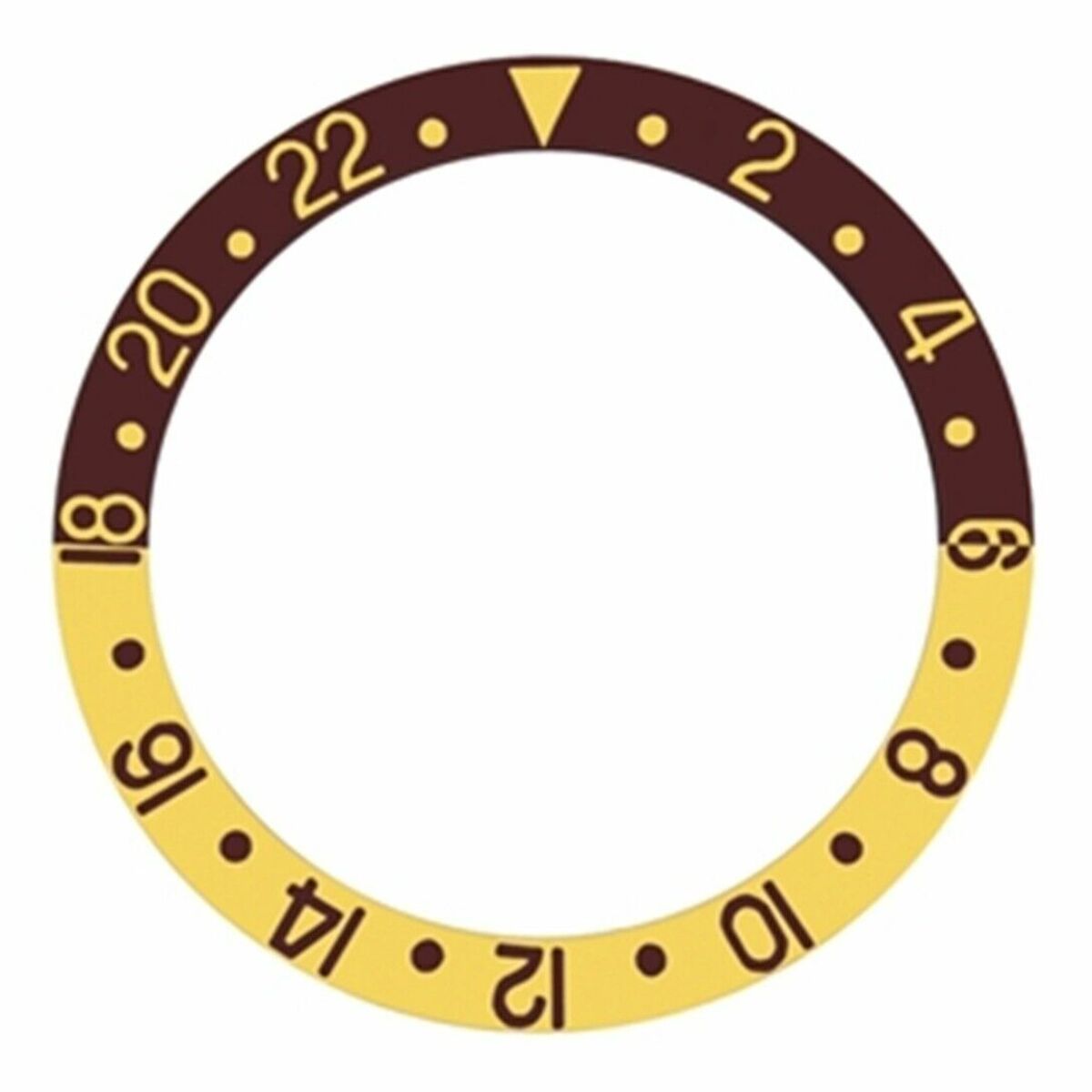 BEZEL INSERT ALUMINUM FOR ROLEX GMT 1675 16750 16753 16758 ROOT BEER BROWN/GOLD