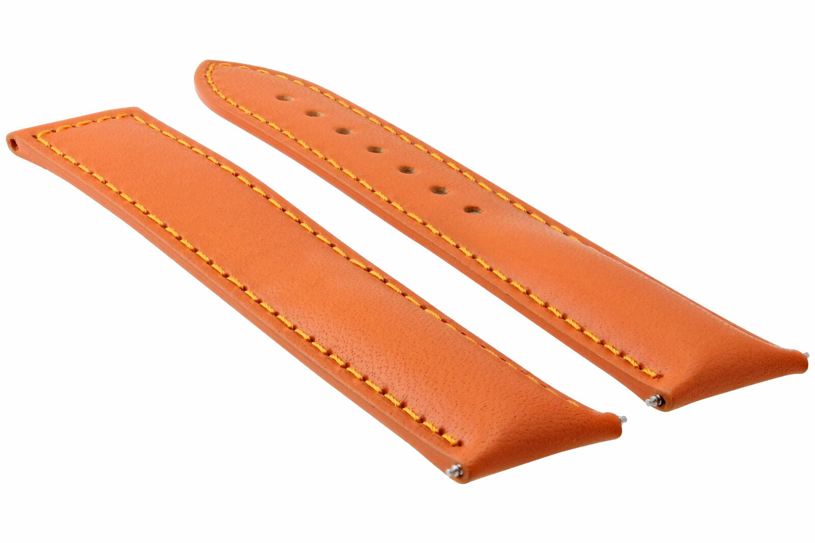 LEATHER BAND STRAP CLASP BUCKLE FOR 20MM OMEGA SEAMASTER PLANET OCEAN ORANGE