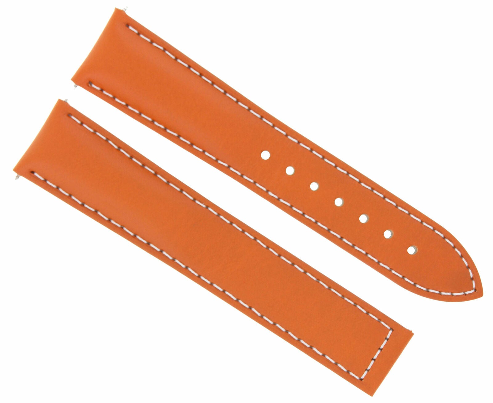 LEATHER STRAP BAND DEPLOYMENT CLASP FIT 22MM OMEGA SEAMASTER PLANET ORANGE WS