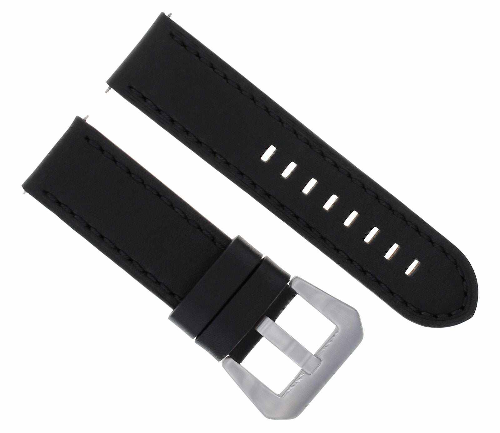 24MM COW LEATHER WATCH BAND STRAP FOR ANONIMO WATCH BLACK