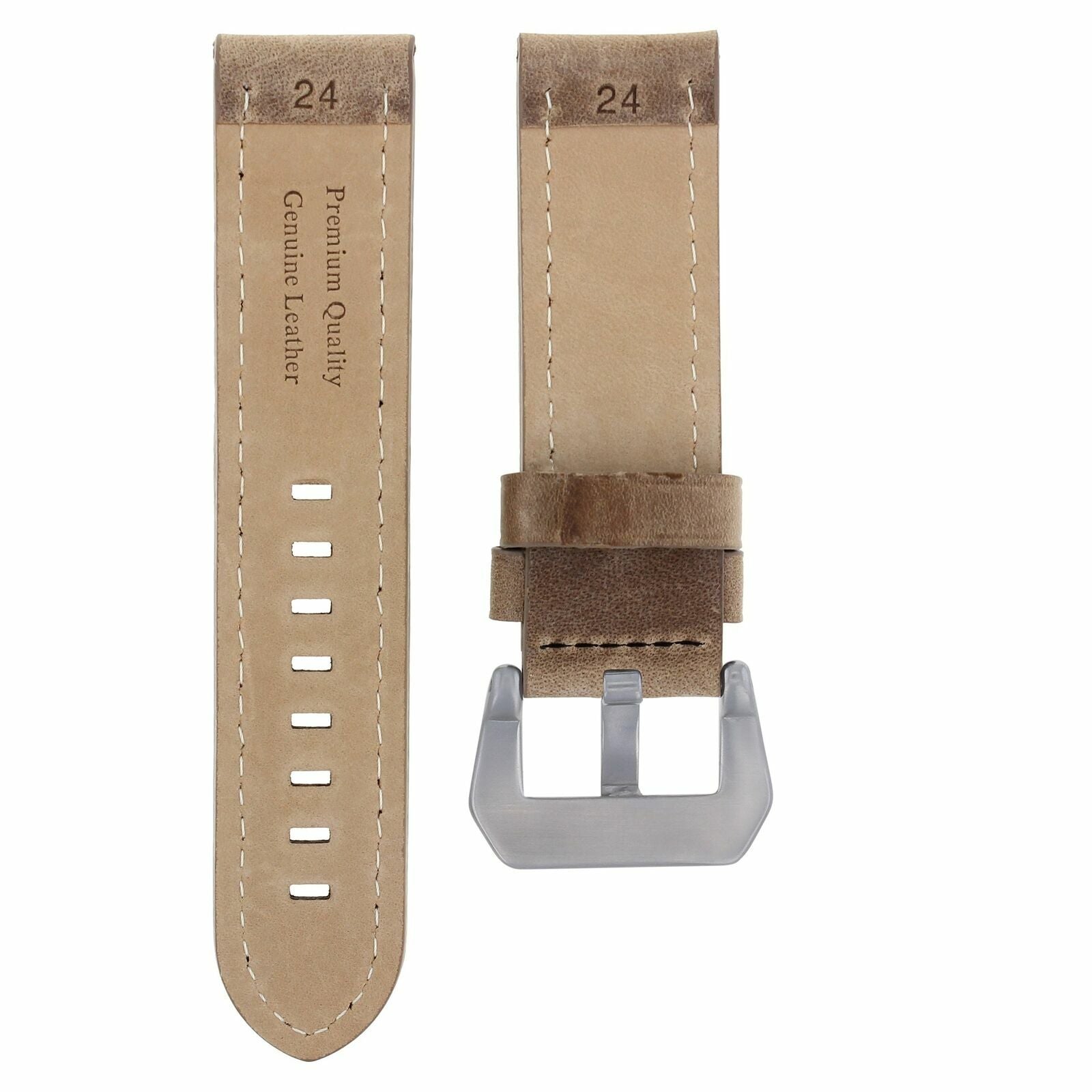 24MM COW LEATHER WATCH BAND STRAP FOR 45MM ANONIMO NAUTILO WATCH SAND WS