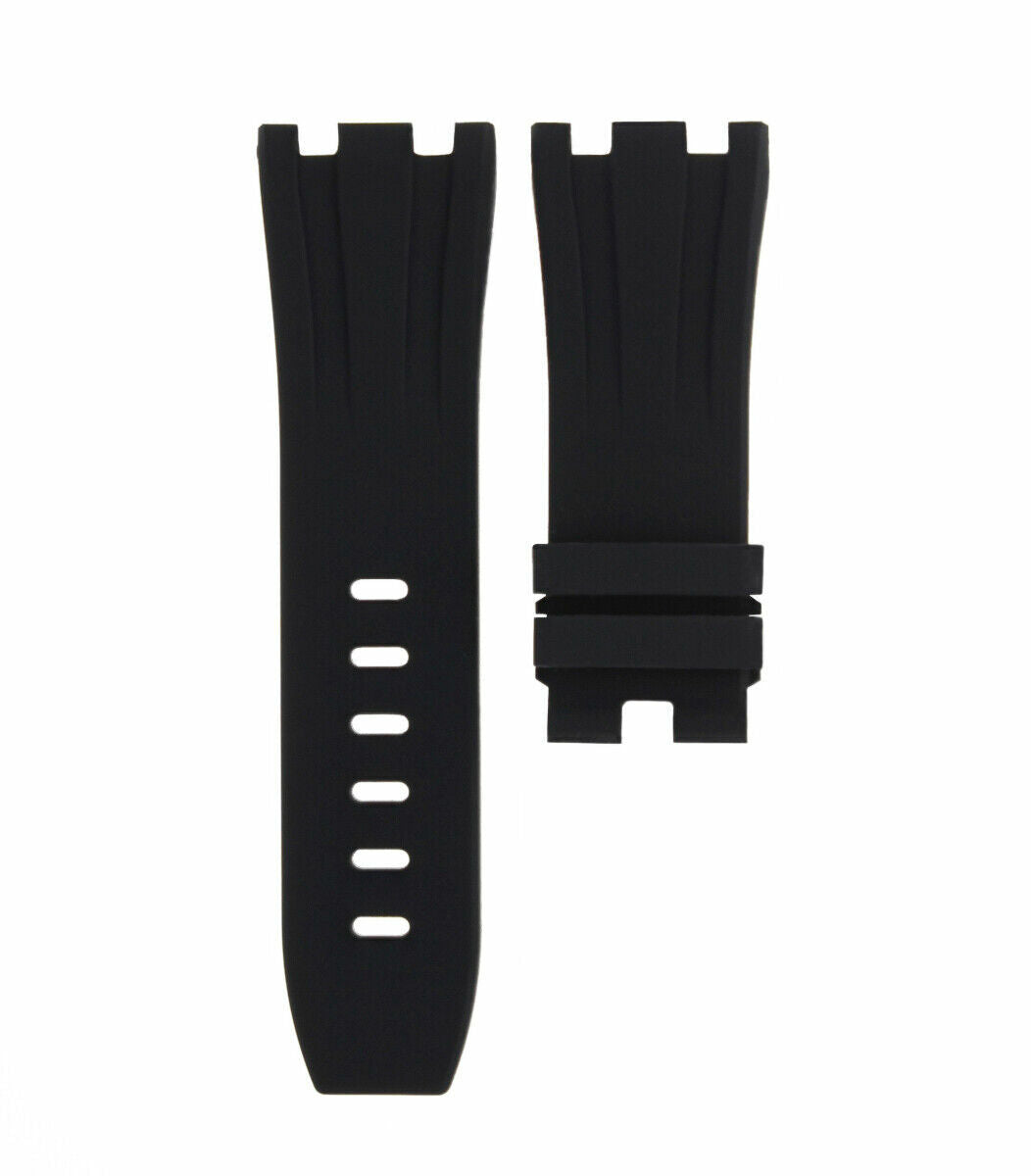 28MM RUBBER BAND STRAP FIT 42MM AUDEMARS PIGUET ROYAL OAK OFFSHORE WATCH BLACK