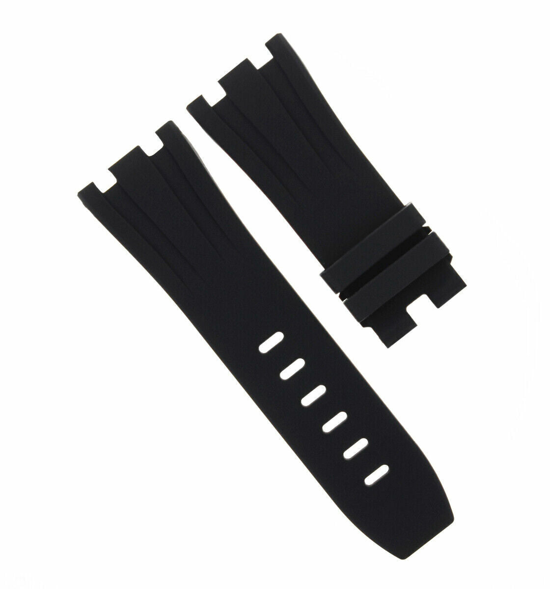 28MM RUBBER WATCH BAND STRAP FOR AUDEMAR PIGUET ROYAL OAK DIVER OFFSHORE 44MM AP, Black, front view
