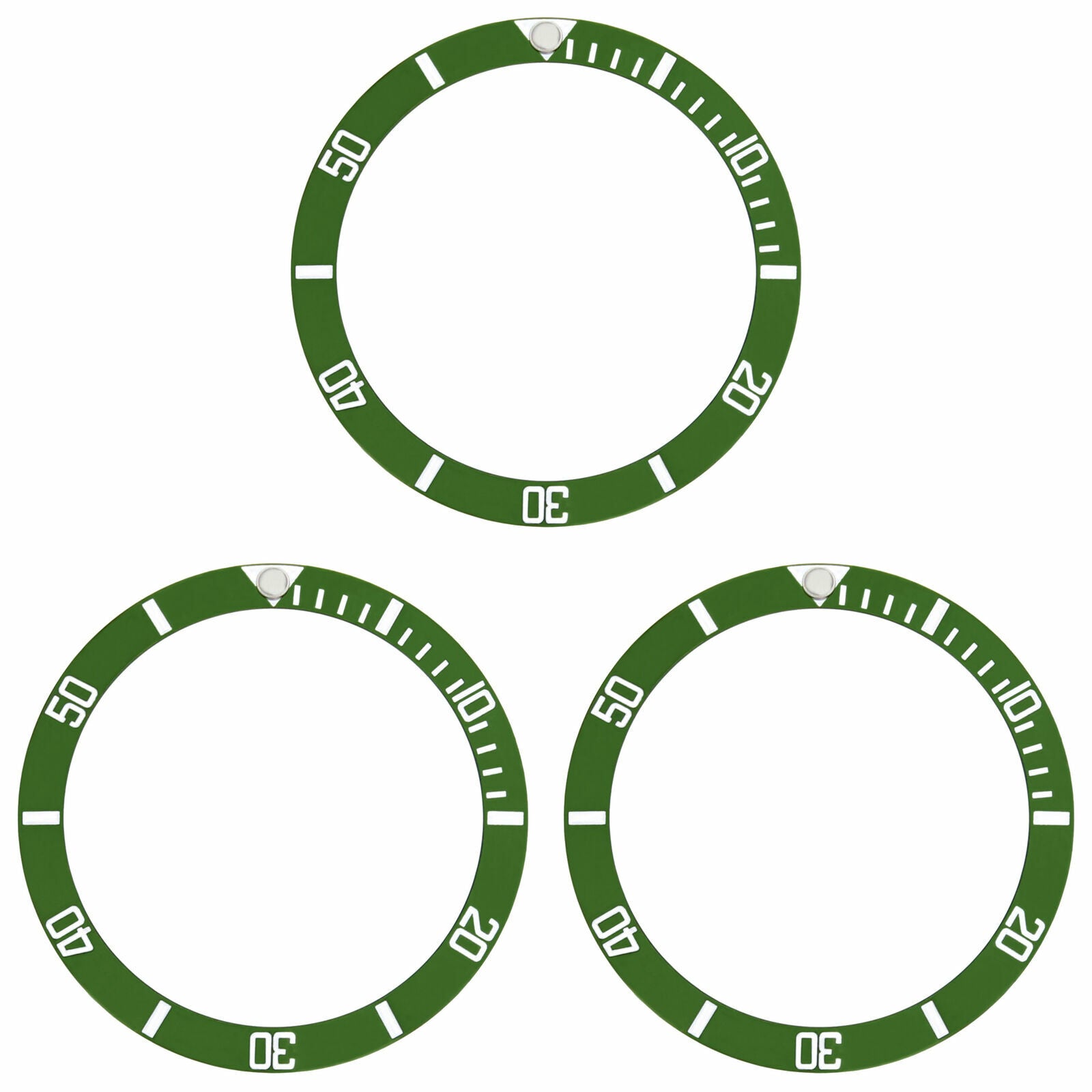 3 BEZEL INSERT ALUMINUM FOR ROLEX SUBMARINER 16610,16800 16803 16808 16818 GREEN