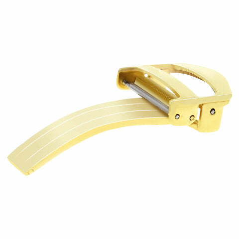 16MM DEPLOYMENT BUCKLE CLASP  FIT CARTIER WATCH BAND LEATHER STRAP GOLD