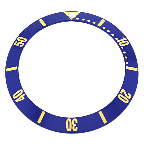 BEZEL INSERT FOR LADY OMEGA SEAMASTER WATCH BLUE GOLD FONTS