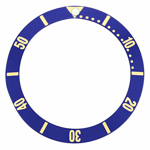 BEZEL INSERT FOR LADY OMEGA SEAMASTER WATCH BLUE GOLD FONTS