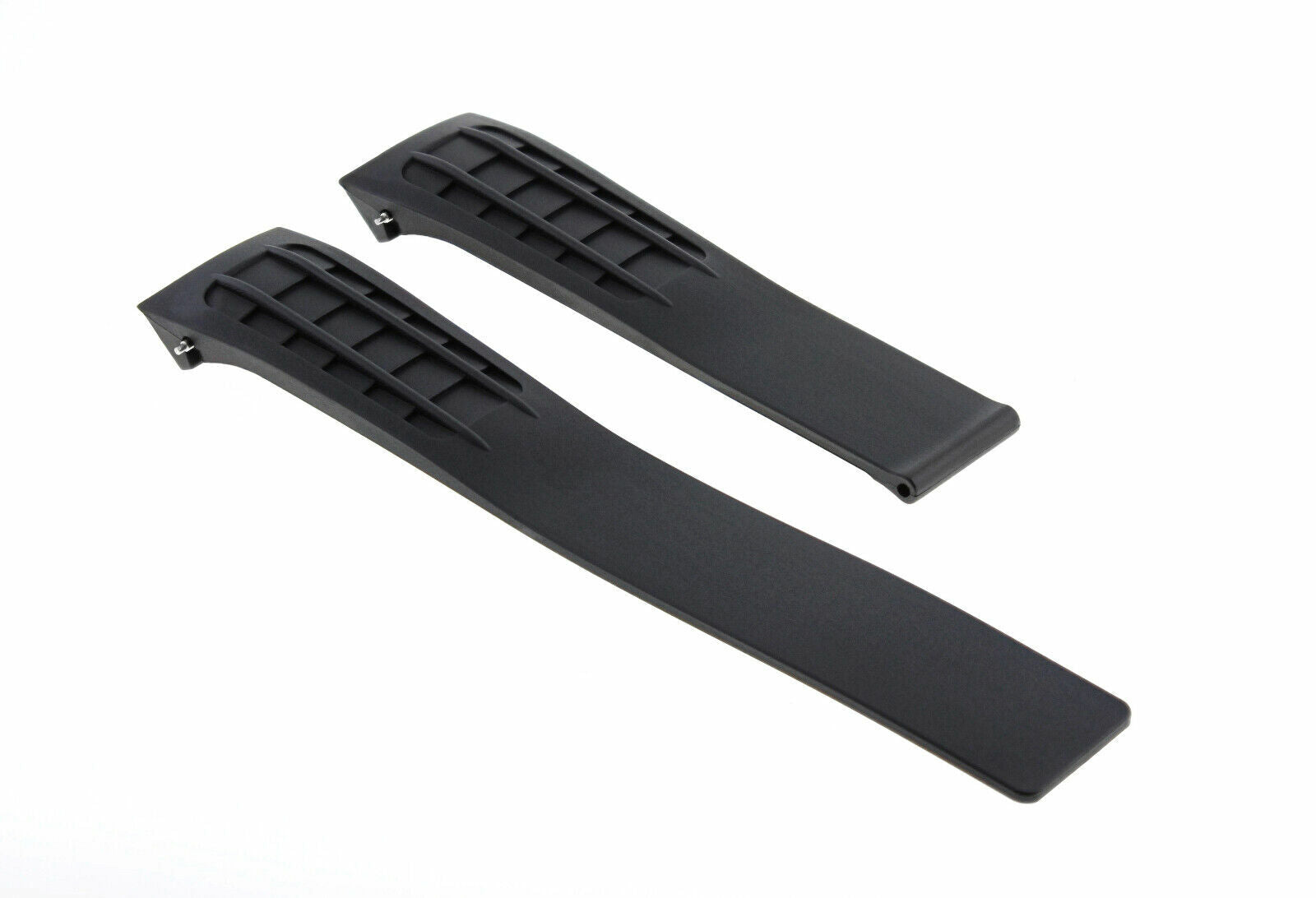 22MM RUBBER STRAP BAND DEPLOYMENT CLASP FOR 43MM TAG HEUER CARRERA CALIBRE BLACK