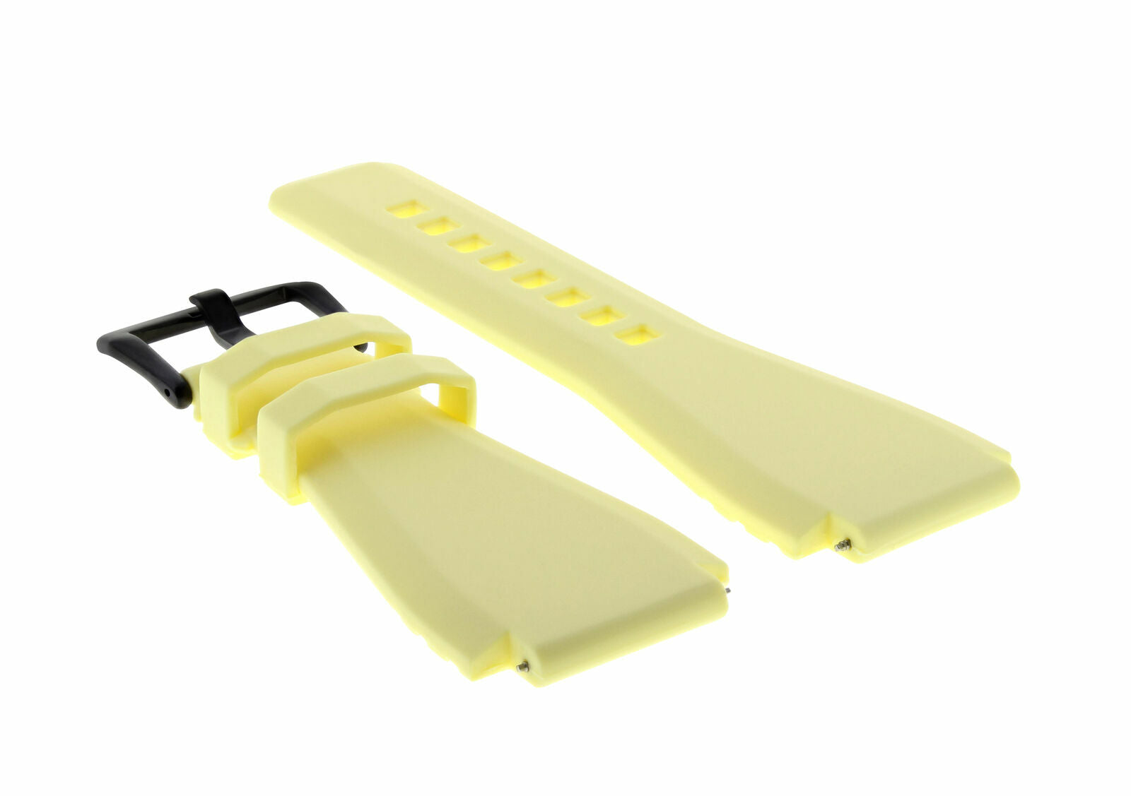 24MM SILICONE RUBBER WATCH STRAP BAND FOR BELL ROSS YELLOW BR-01-BR-03 BLACK PVD