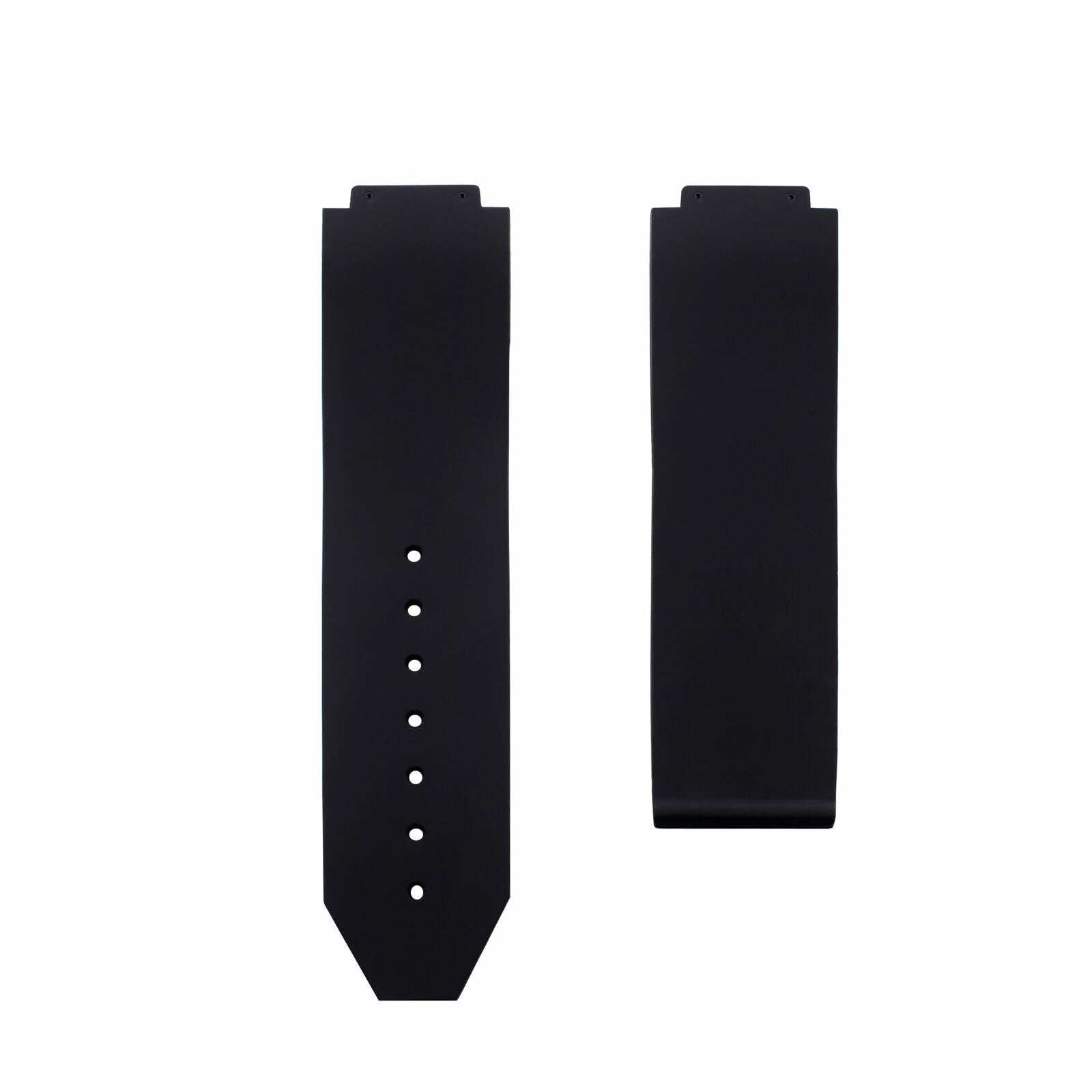 24MM RUBBER BAND STRAP FOR HUBLOT 44-44.5MM H BIG BANG 2 BLACK SCREW STEEL BLACK