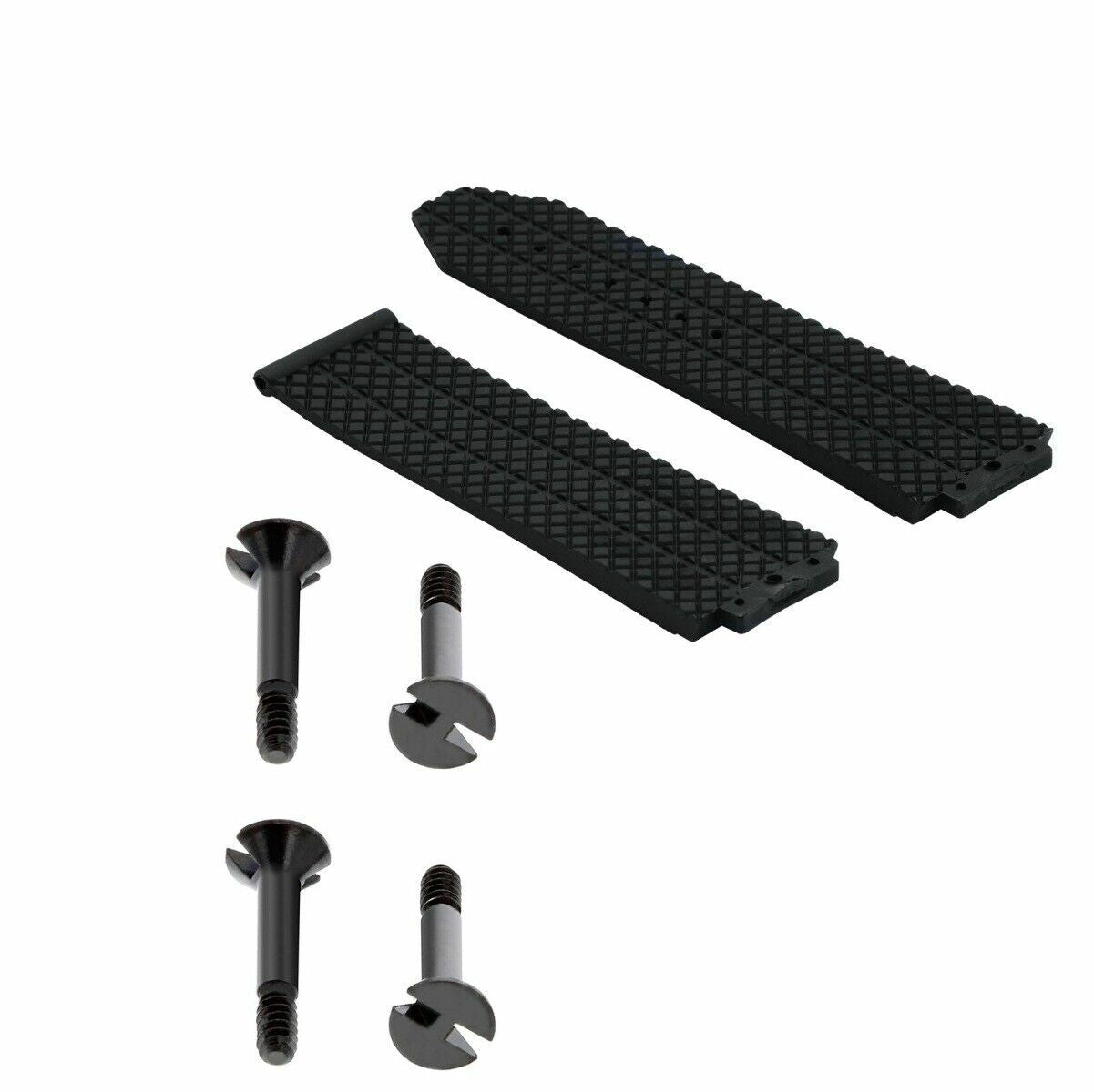 24MM RUBBER BAND STRAP FOR HUBLOT H BIG BANG 44-44.5MM + 4 BLACK SCREW BLACK