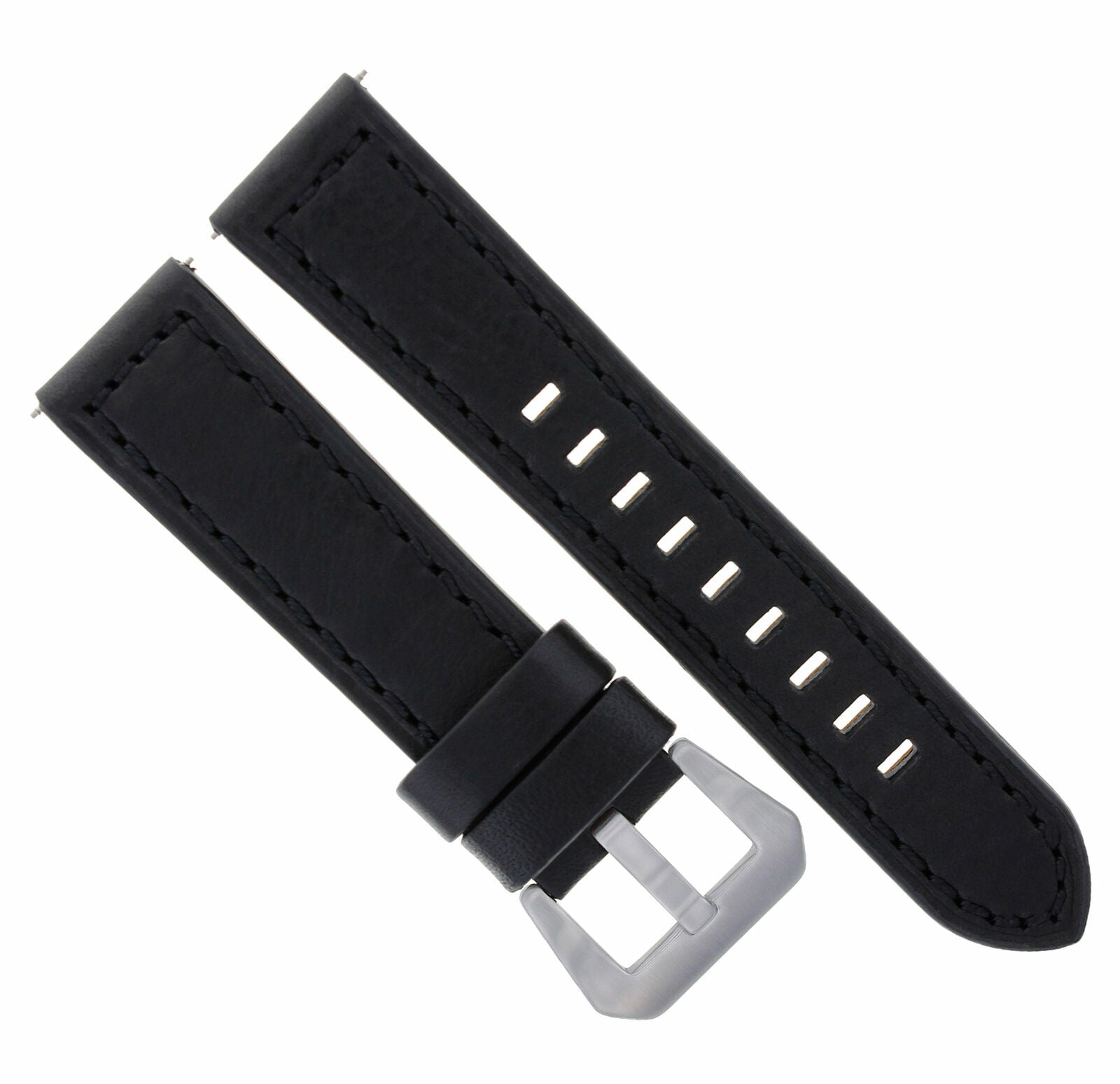 24MM COW LEATHER WATCH BAND STRAP FOR BREITLING SUPER AVENGER NAVITIMER BLACK