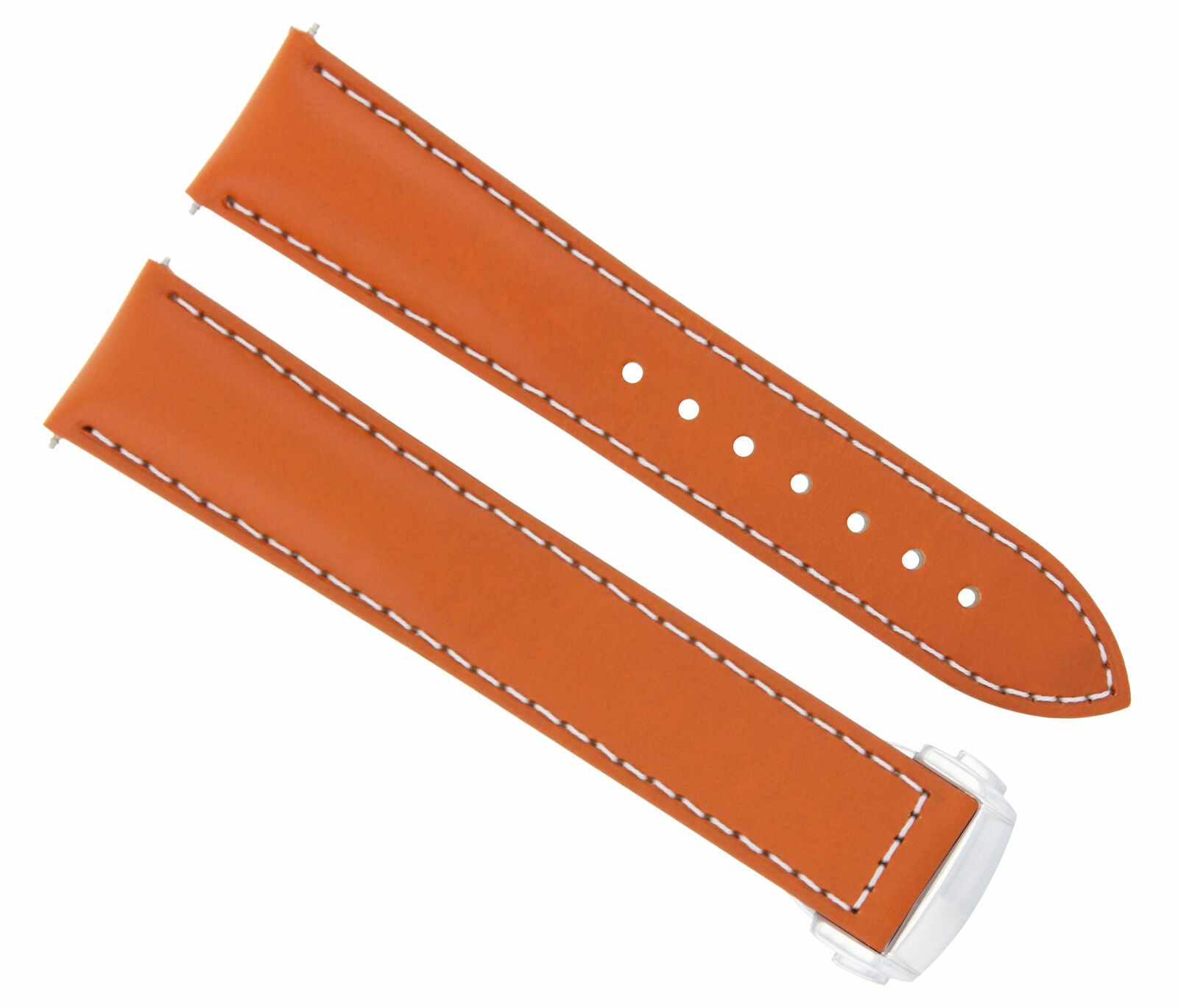 22MM LEATHER STRAP BAND BUCKLE CLASP FOR 45.5MM OMEGA SEAMASTER PLANET ORANGE WS