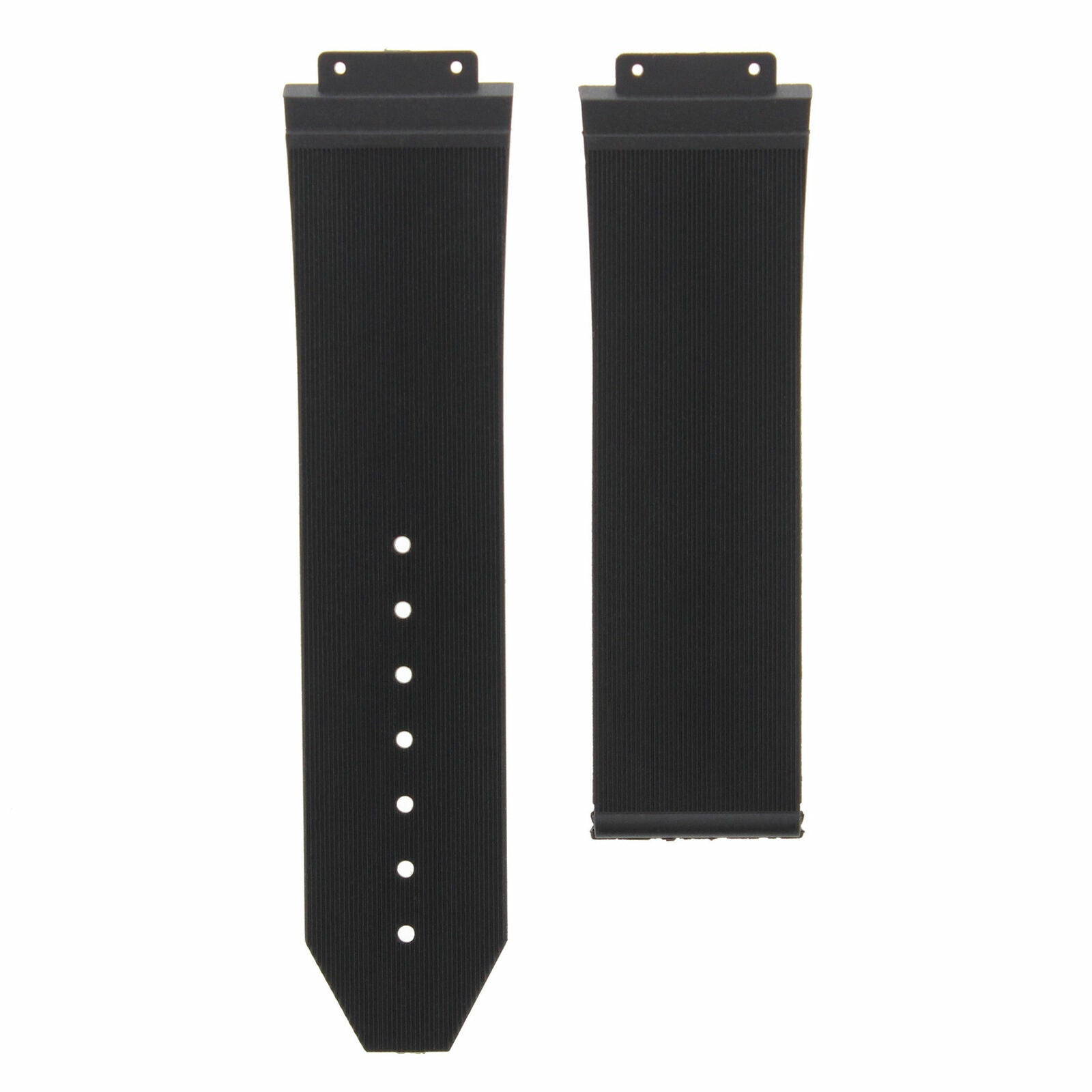 24MM RUBBER BAND STRAP FOR HUBLOT 44-45MM H BIG BANG WATCH + 4 BLACK SCREW BLACK
