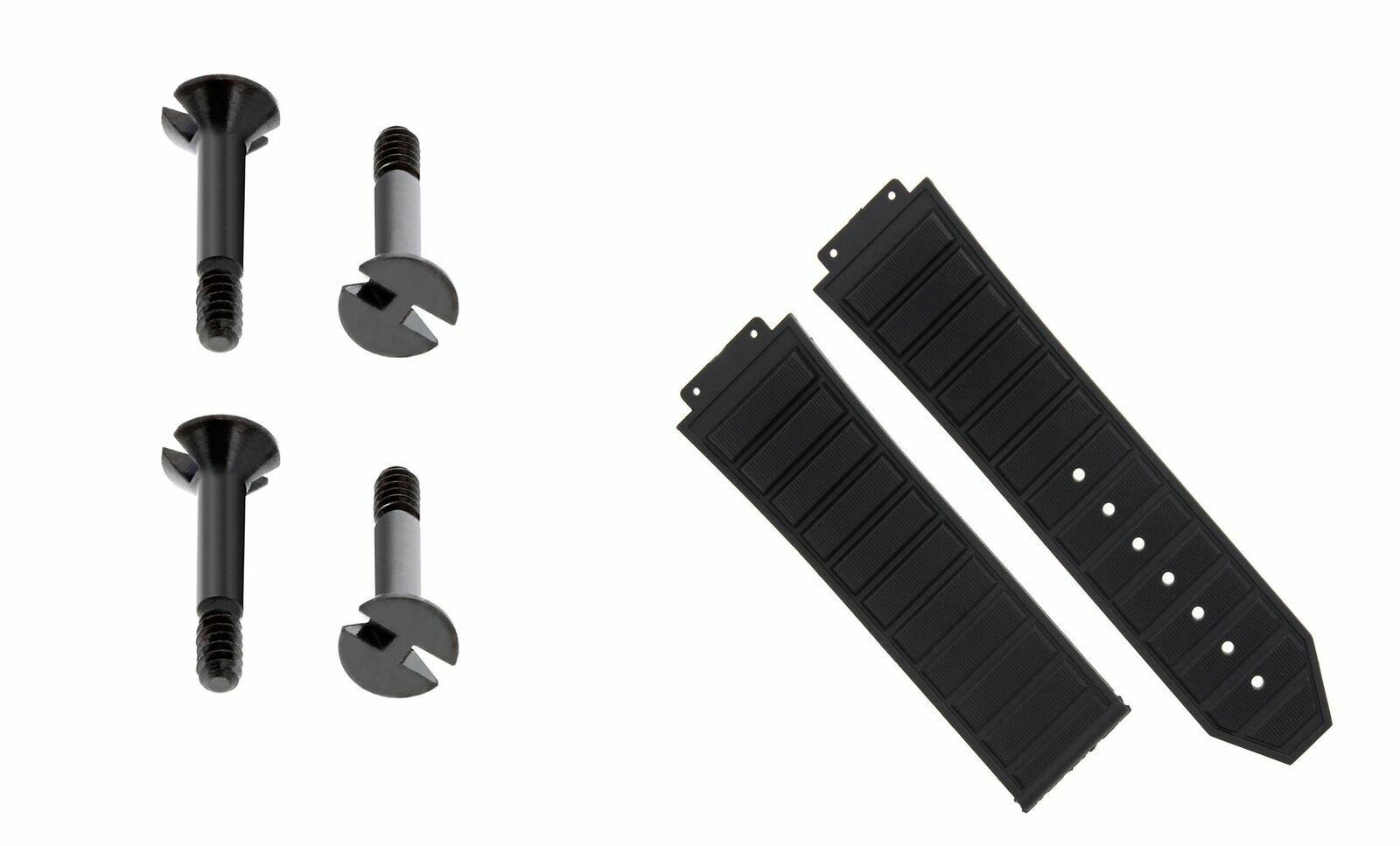 24MM RUBBER BAND STRAP FOR HUBLOT 44-45MM H BIG BANG WATCH + 4 BLACK SCREW BLACK