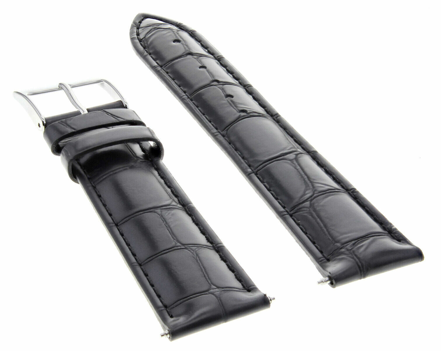 17MM ITALIAN LEATHER WATCH BAND STRAP FOR ROLEX MIDSIZE 6626, 6694 78240 BLACK
