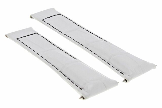 LEATHER STRAP BAND FOR ROLEX DAYTONA 116519 116523 WATCH WHITE BLACK ST REGULAR