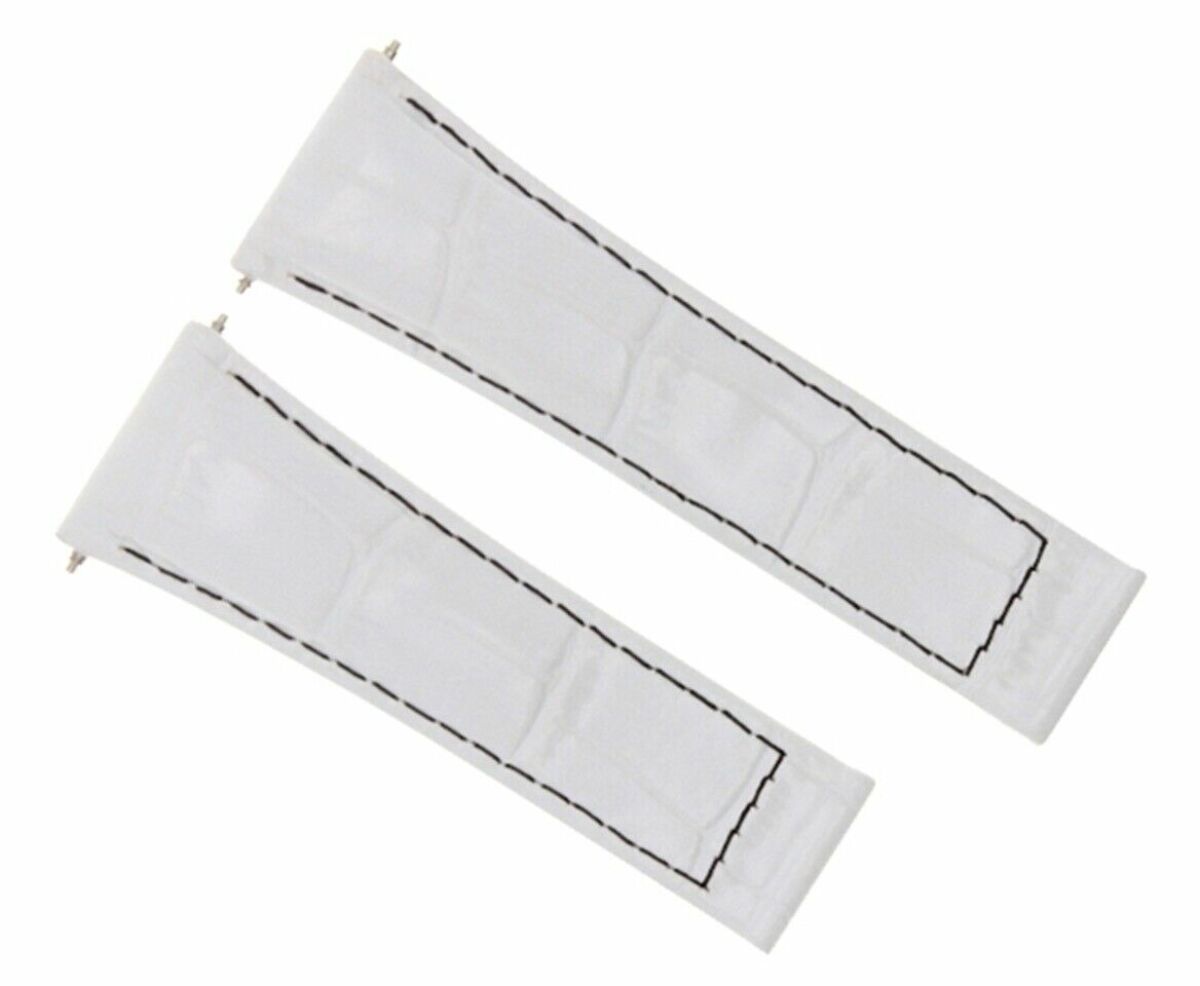 20MM LEATHER WATCH BAND STRAP FITS ALL ROLEX DAYTONA MODEL SHORT-MEDIUM ENDPIECE, White Black Stitching (Regular)