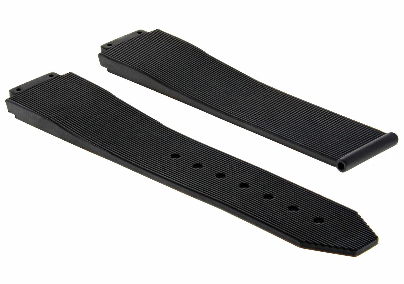 21MM RUBBER SILICONE BAND STRAP DEPLOYMENT CLASP FOR 38MM H HUBLOT WATCH BLACK