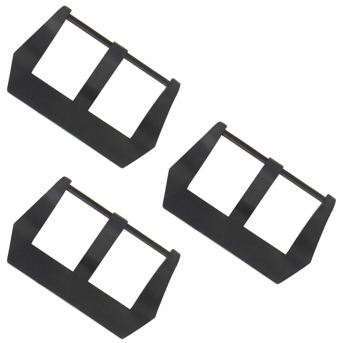 3-22MM PRE-V SCREW BUCKLE PVD FOR PANERAI 40MM LEATHER RUBBER STRAP BAND  BLACK