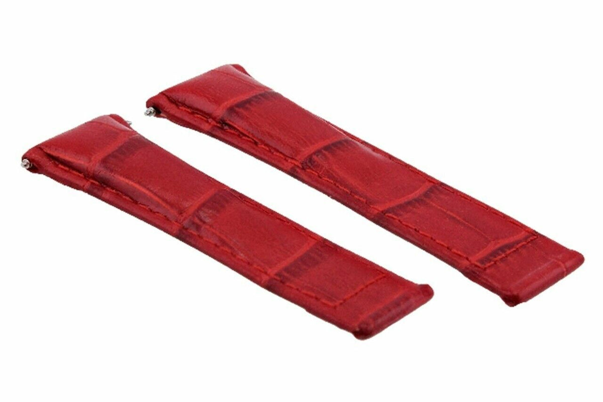 20MM LEATHER WATCH BAND STRAP FITS ALL ROLEX DAYTONA MODEL SHORT-MEDIUM ENDPIECE, Red (Regular), view 4