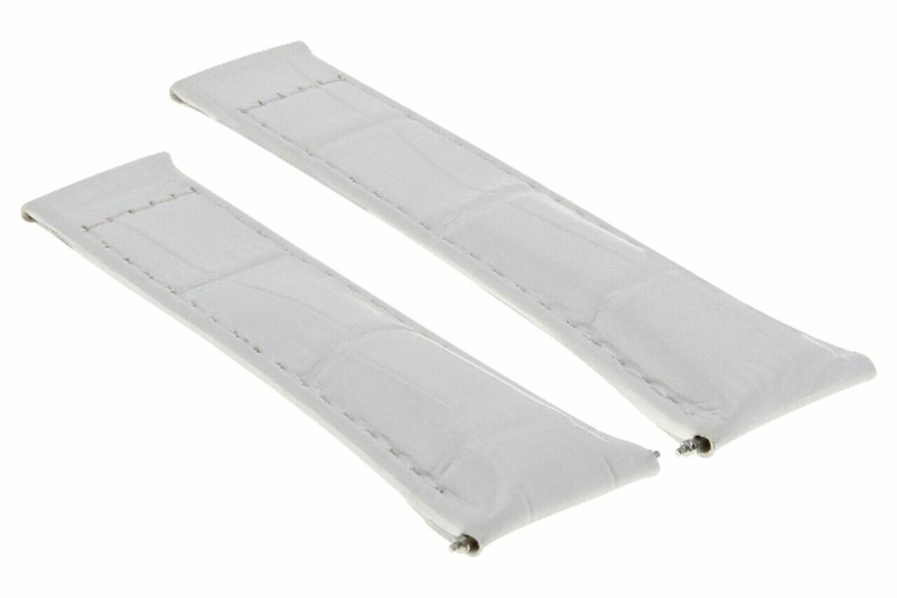 LEATHER STRAP BAND FOR ROLEX DAYTONA 16520 116518 116520 116523 WHITE WS REGULAR