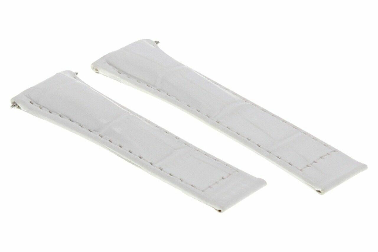 LEATHER STRAP BAND FOR ROLEX DAYTONA 16520 116518 116520 116523 WHITE WS REGULAR