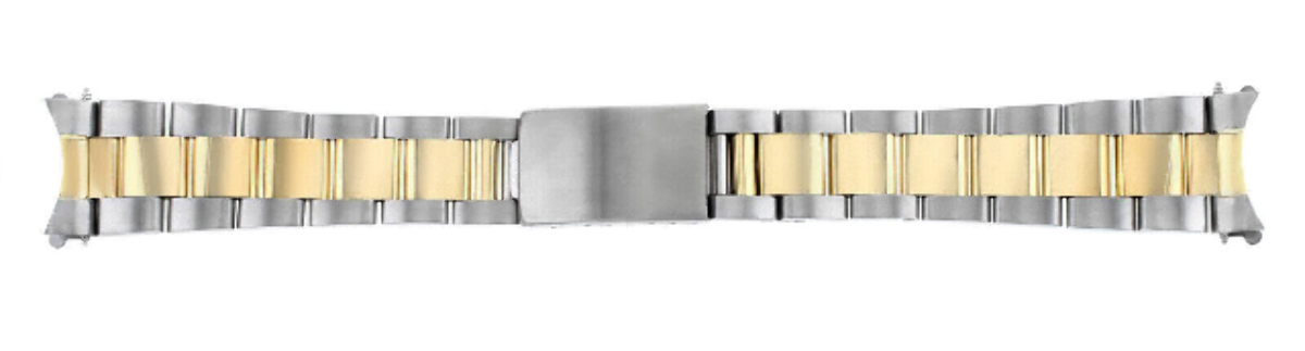 MENS 18K/SS OYSTER WATCH BAND FOR 34MM ROLEX DATE 19MM 15000 15010 15505 15200