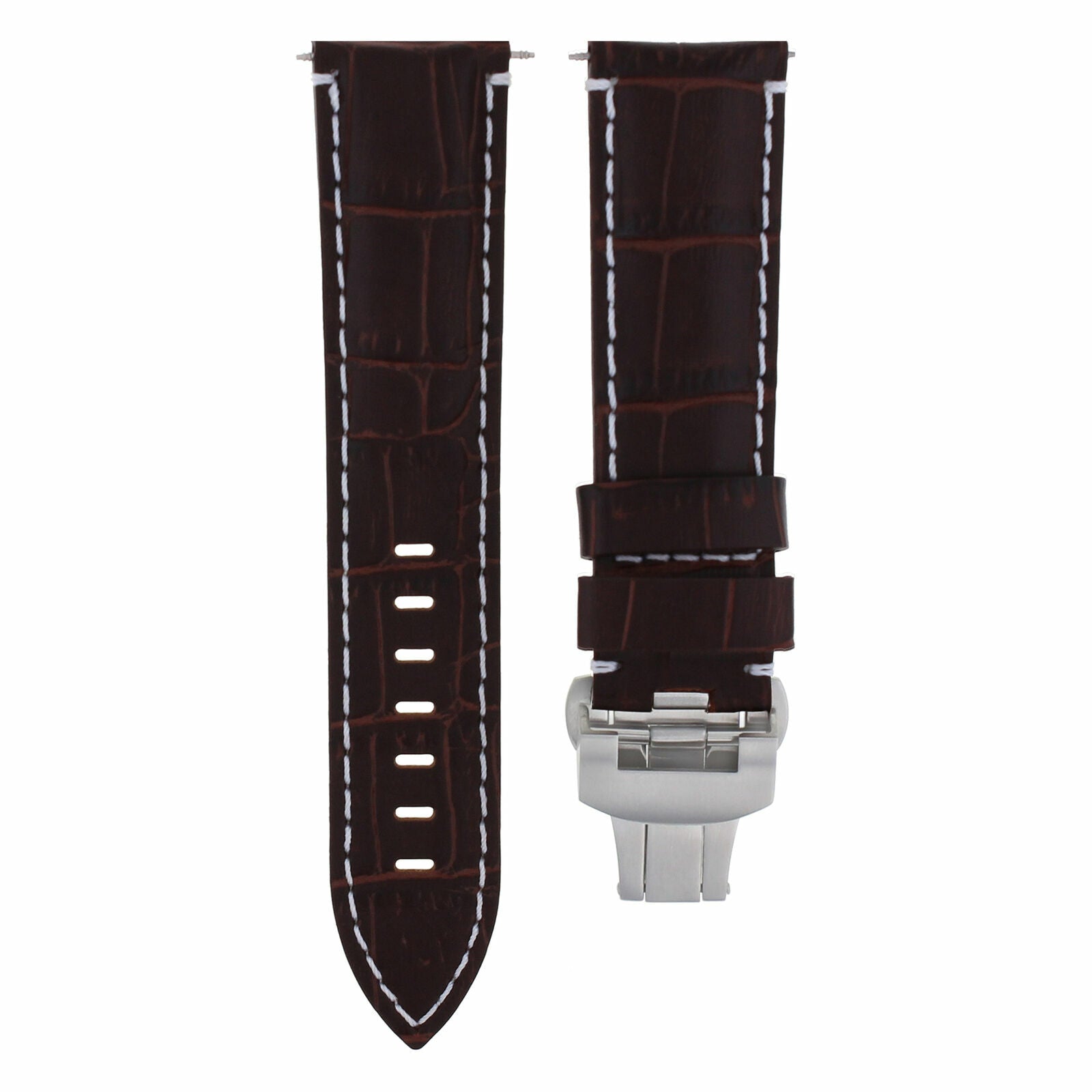 22MM LEATHER WATCH BAND STRAP FOR 42MM MONTBLANC 4810 TIMEWALKER WATCH BROWN WS