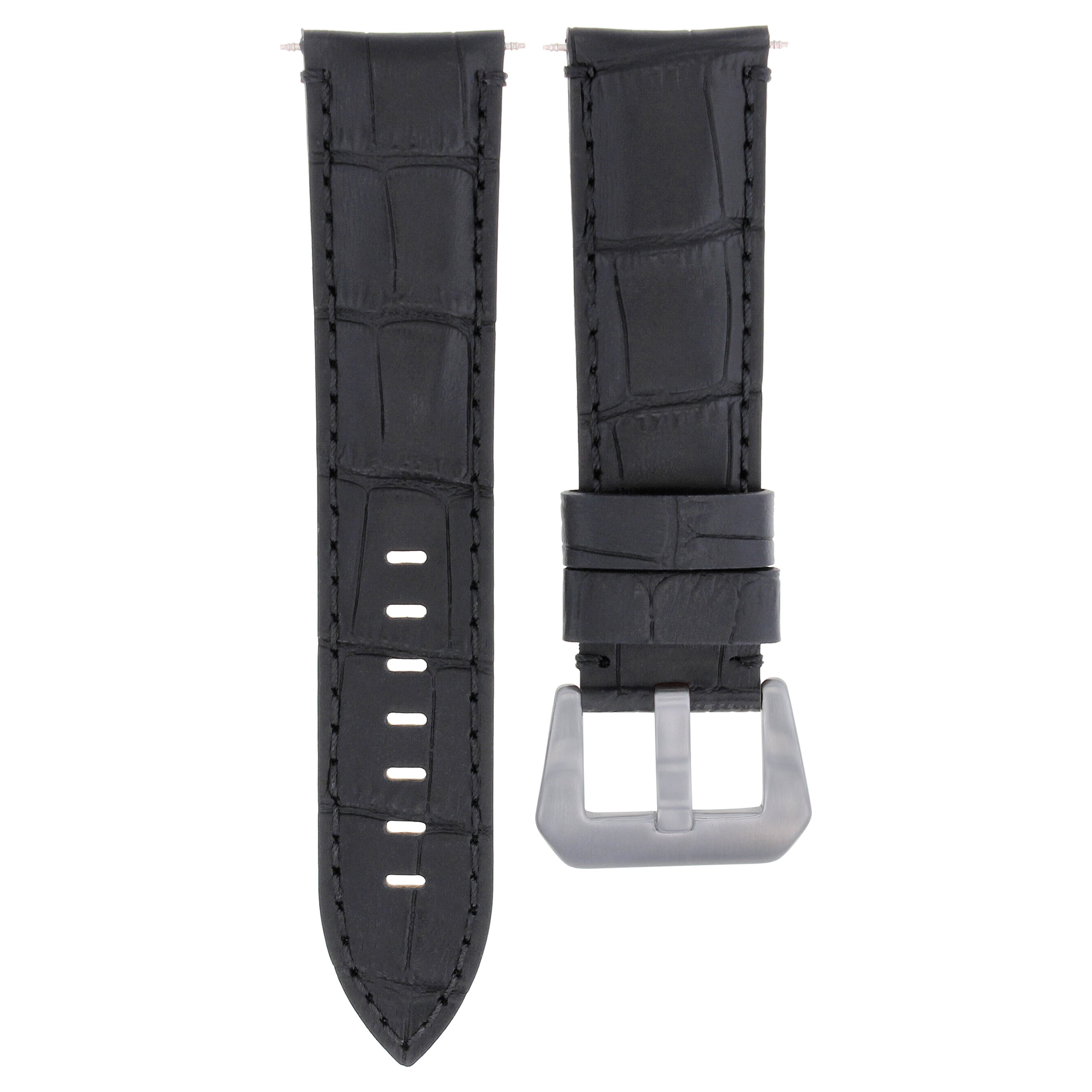 22MM GRAIN LEATHER WATCH BAND STRAP FOR MONTBLANC TIMEWALKER WATCH CHRONO BLACK