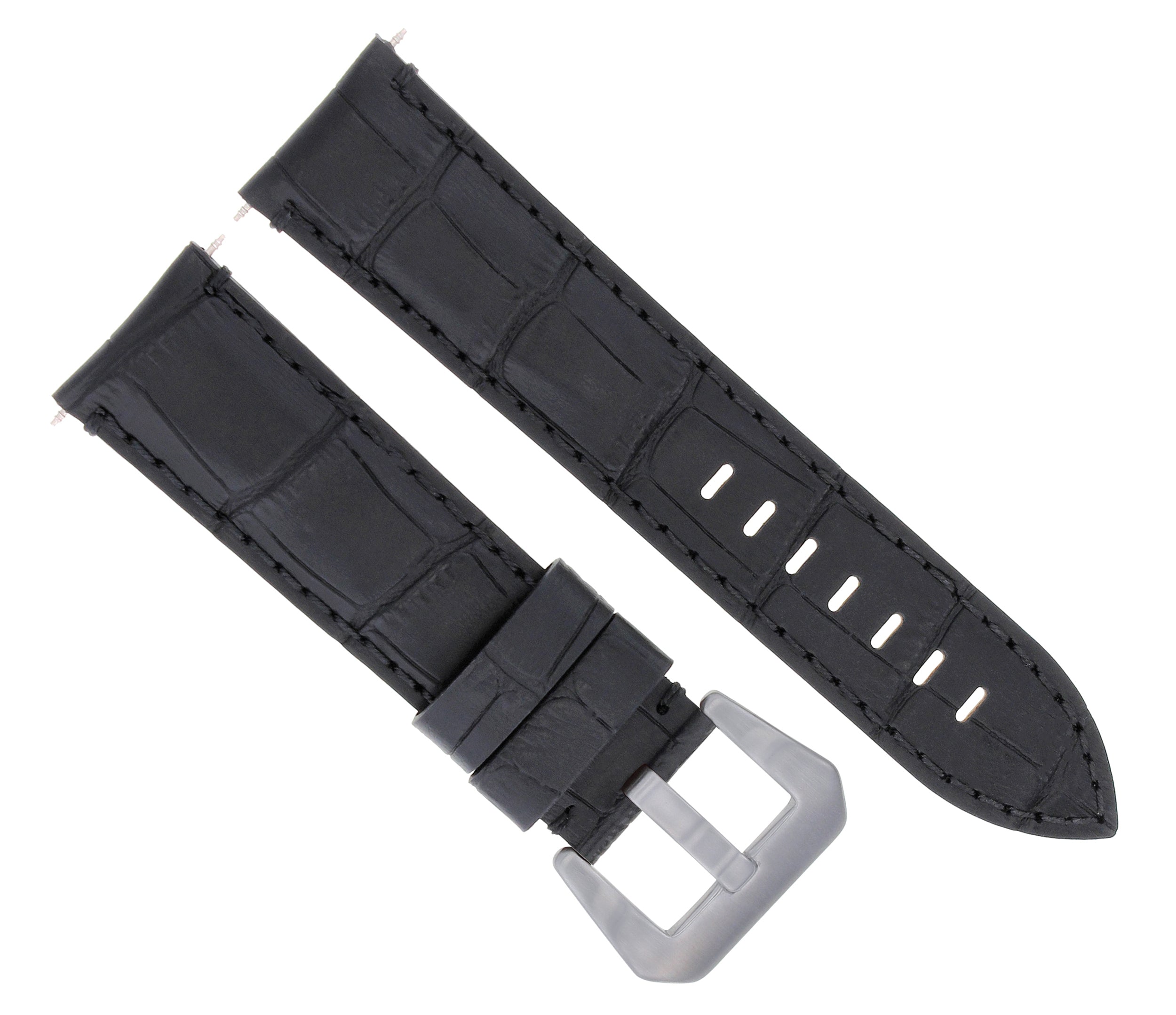 22MM GRAIN LEATHER WATCH BAND STRAP FOR MONTBLANC TIMEWALKER WATCH CHRONO BLACK