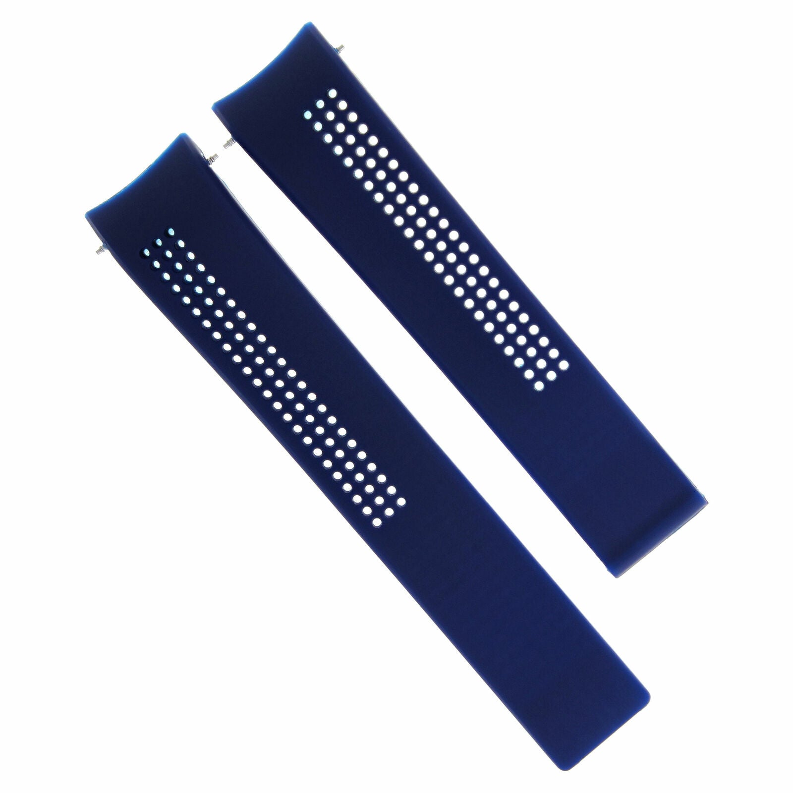 20MM RUBBER BAND STRAP DEPLOYMENT CLASP FOR TAG HEUER CARRERA CV2010 WATCH BLUE