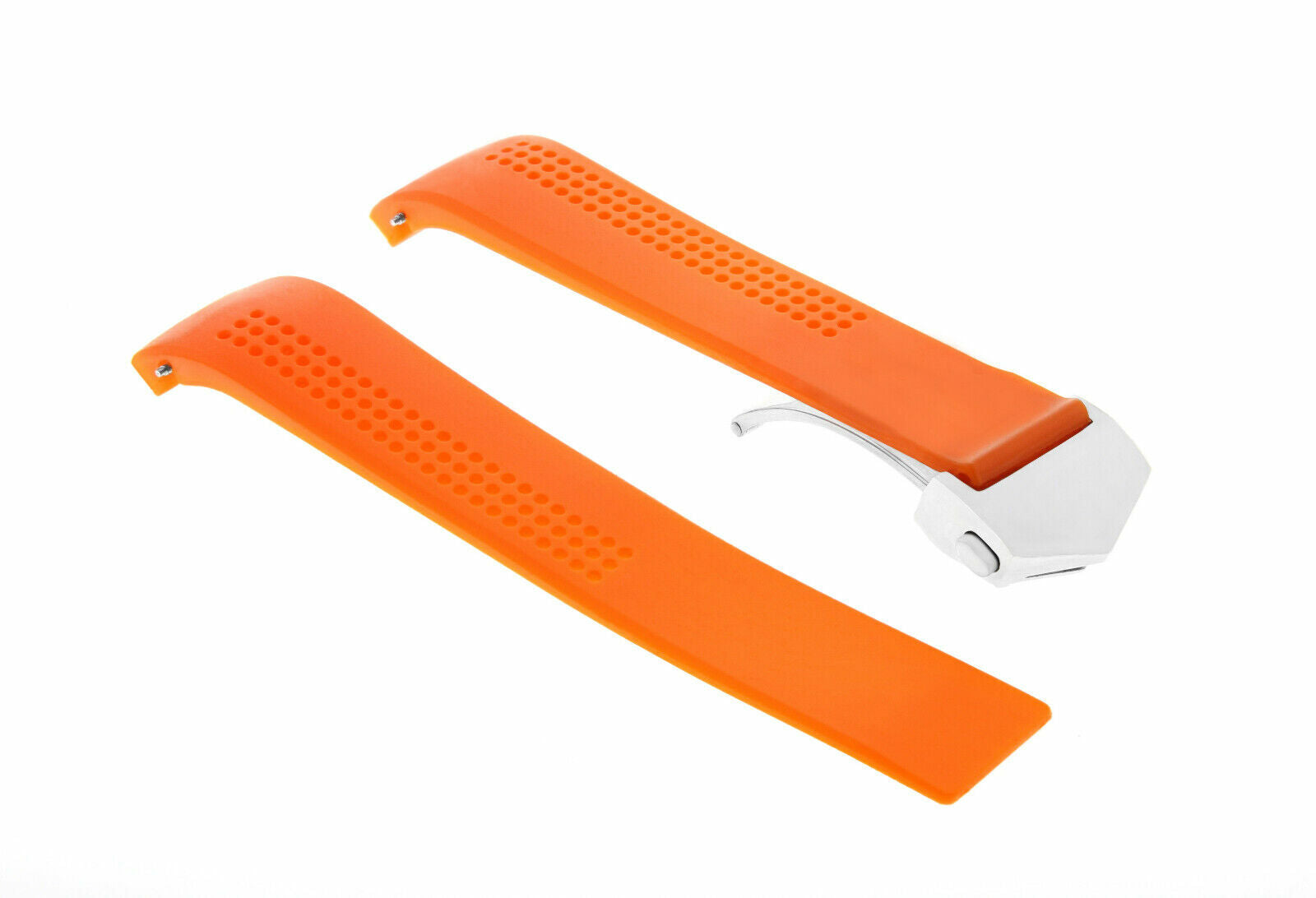 20MM RUBBER BAND STRAP FOR TAG HEUER CARRERA CALIBRE 5 CV2010,CV2011 CLASP ORANG