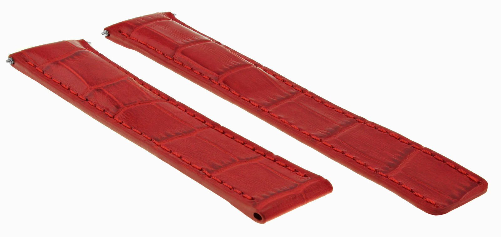 18MM LEATHER WATCH BAND STRAP FIT FOR CARTIER TANK WATCH DEPLOYMENT CLASP RED