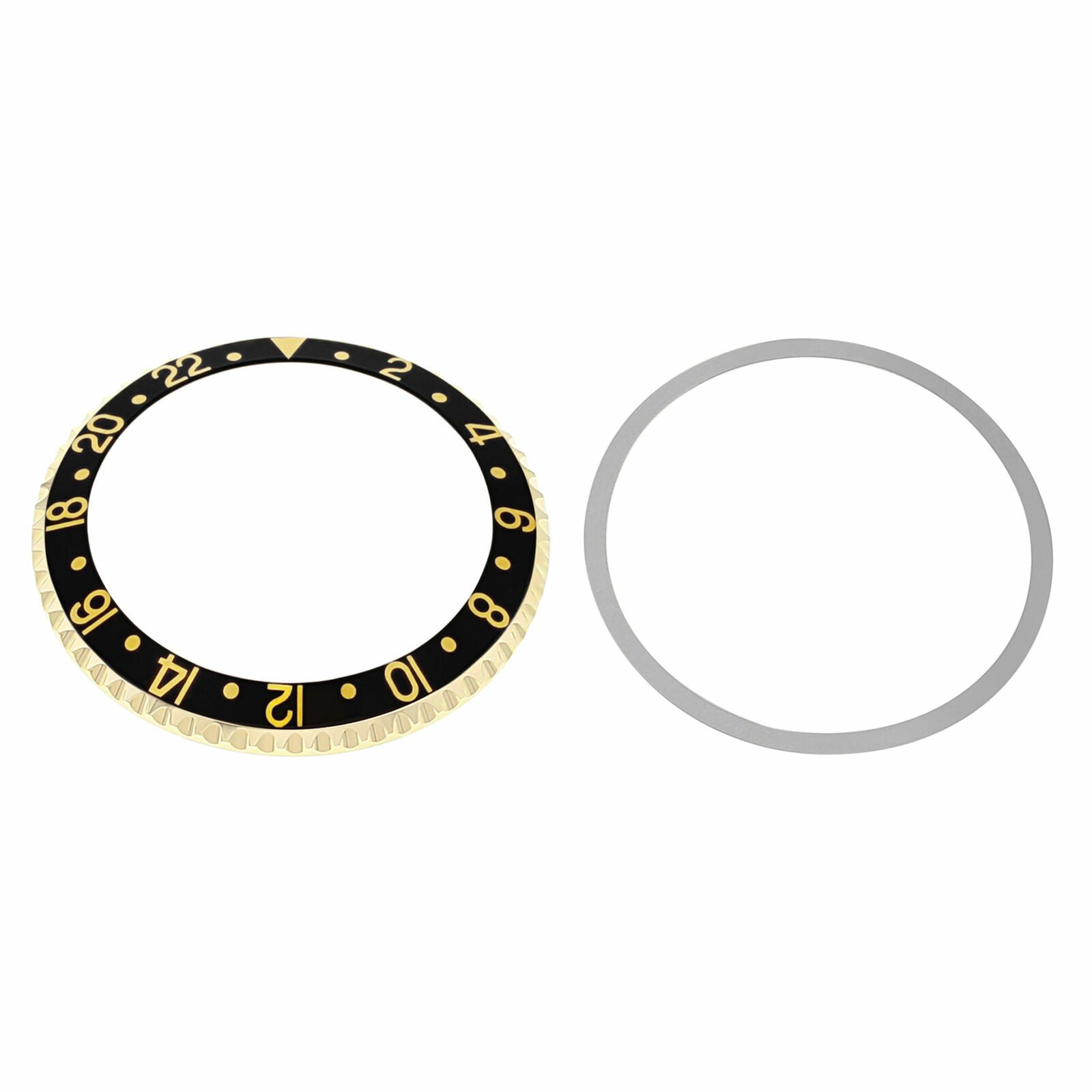 BEZEL & INSERT FOR OLD ROLEX GMT 18KY REAL GOLD 1675, 16750, 16753, 16758 BLACK