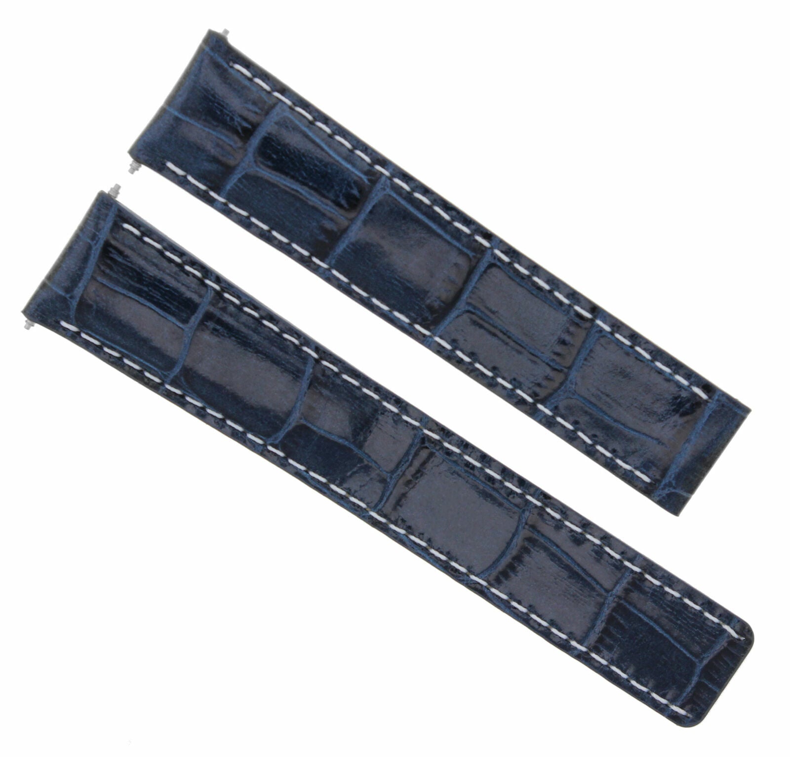 LEATHER WATCH STRAP BAND FOR BREITLING BENTLEY DEPLOYMENT CLASP 18/16MM BLUE WS