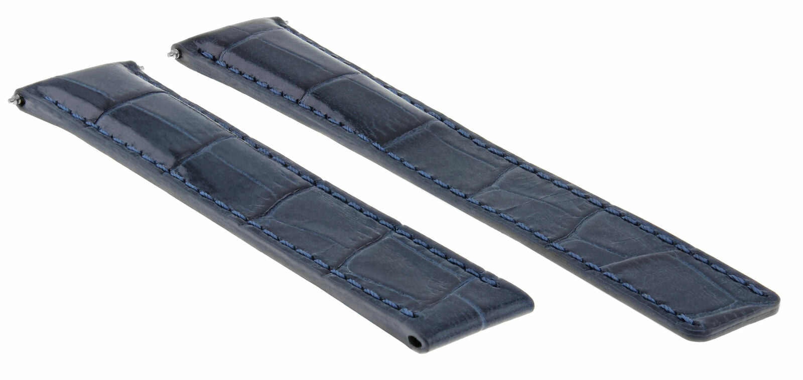 18MM LEATHER WATCH BAND STRAP FOR BREITLING PILOT COLT BENTLEY CLASP 18/16  BLUE