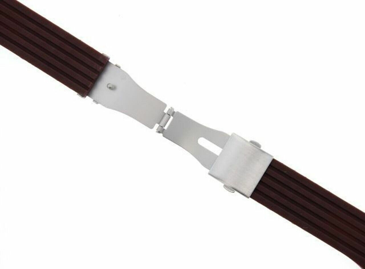 26MM 13MM RUBBER DIVER STRAP BAND FOR ORIS TT2 WILLIAM F1 40.5MM CASE BROWN