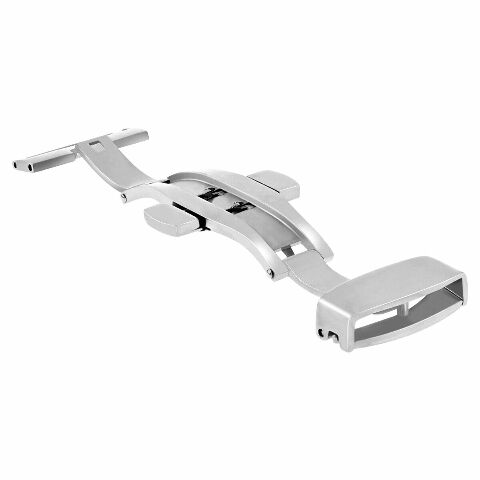 18MM BUTTERFLY STRAP BAND DEPLOYMENT CLASP BUCKLE PUSH BUTTON S/STEEL SHINY