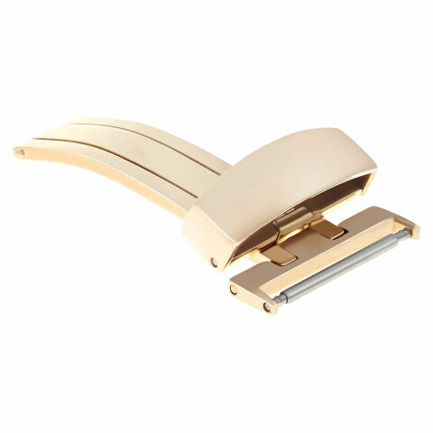 18MM DEPLOYMENT BAND CLASP BUCKLE FOR OMEGA SPEEDMASTER MOON LEATHER STRAP ROSE
