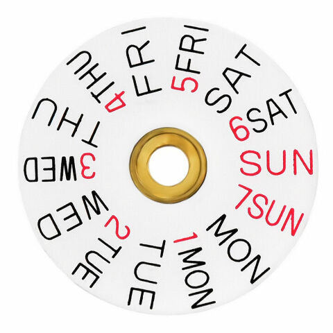 DAY DISC FOR SWISS MOVEMENT ETA 2836-2 2846 2878 WATCH WHITE/RED @ 3 O'CLOCK