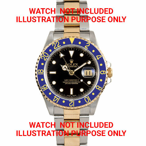 BEZEL & INSERT FOR ROLEX GMT WATCH 18KY REAL GOLD 16700 16710 16718 16713 BLUE
